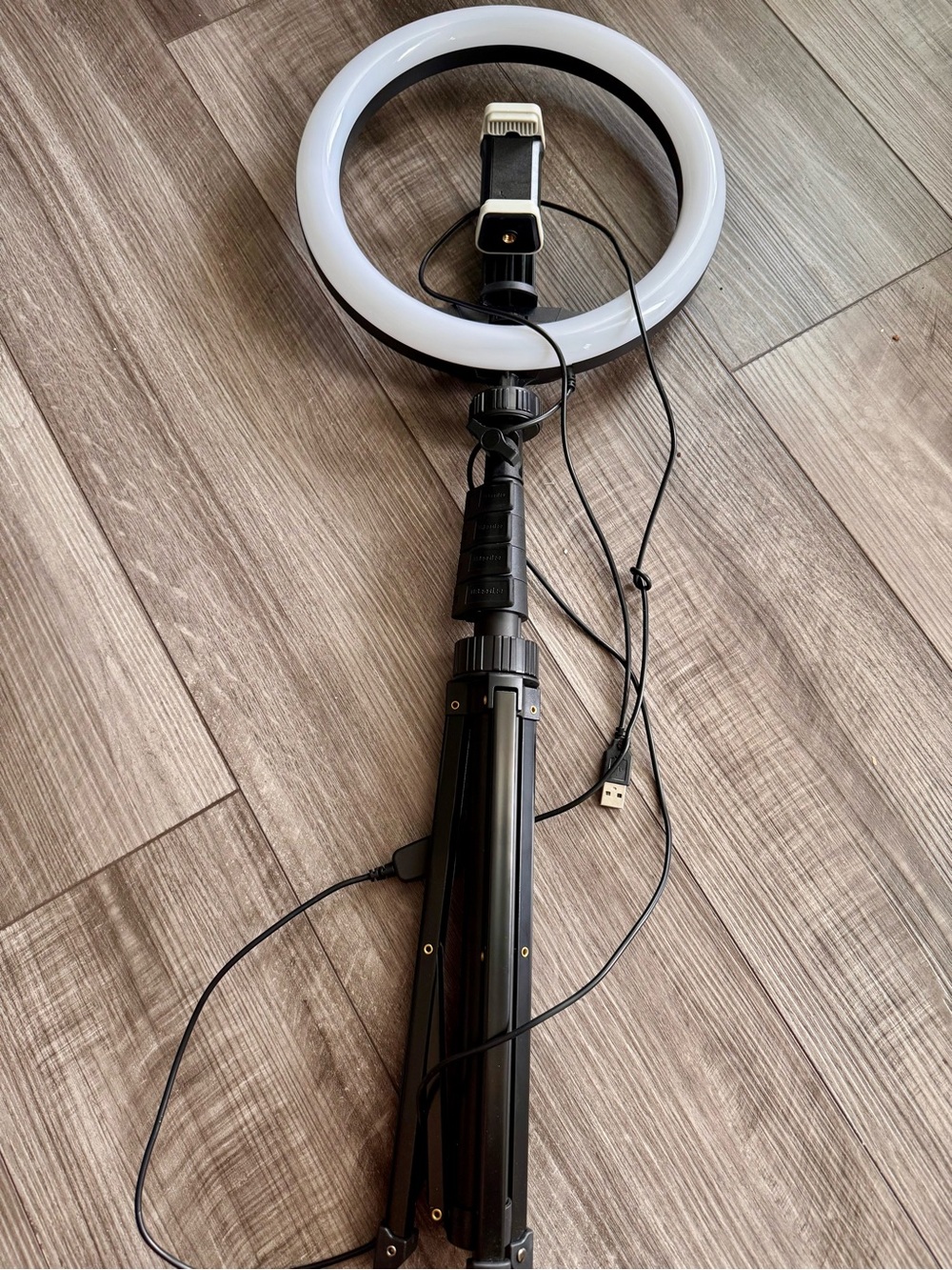 Black LED Ring Light with Tripod and Phone Mount